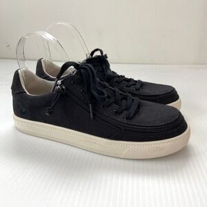 Billy Classic Lace Low Black Canvas Zip Around‎ Sneakers Womens 8M